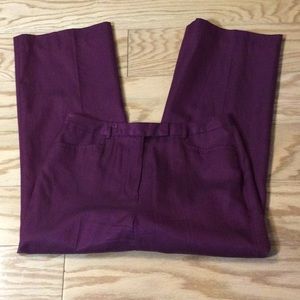 4 Peck & Peck fuchsia silk lined Capri pants